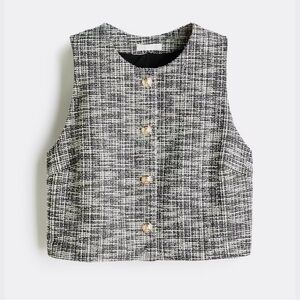 H&M Monochrome Tweed Buttoned Vest